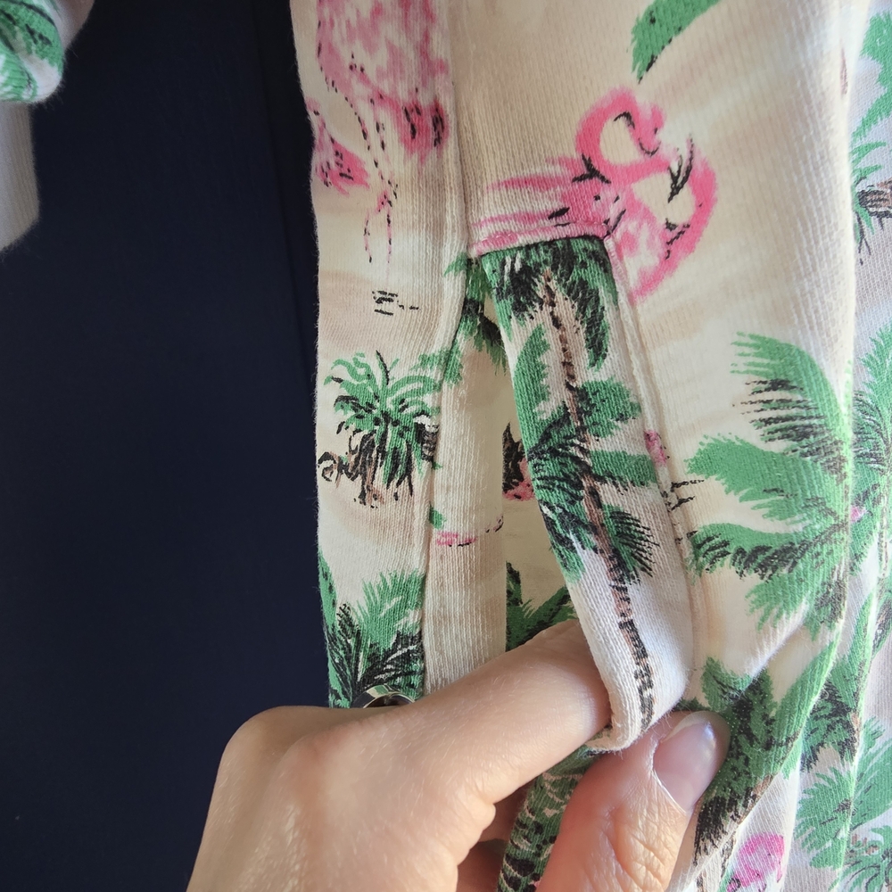 Onepiece Flamingo Print Zip-Up Romper - Picture 3 of 14